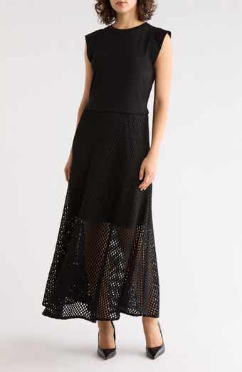 DKNY Mesh Trim Dress