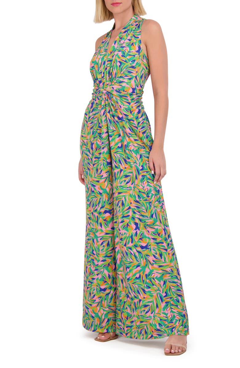 Vince Camuto Print Twist Wide Leg Jumpsuit, Main, color, 