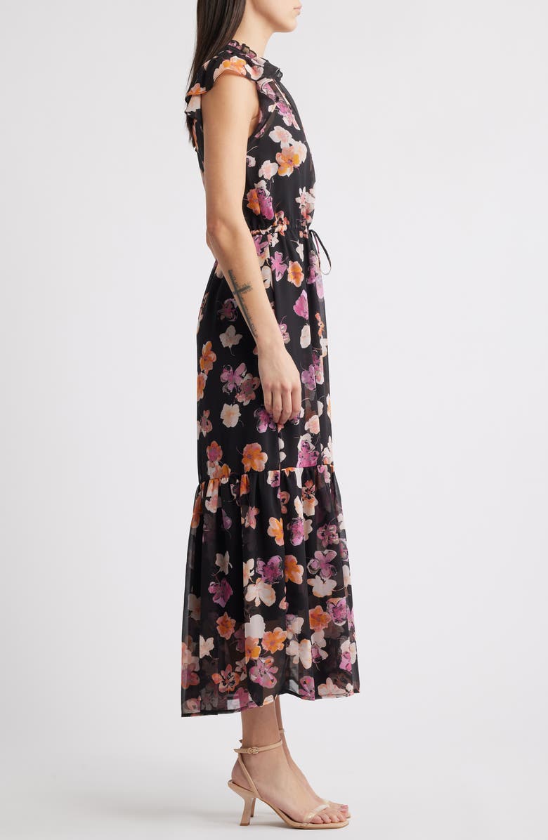 Steve Madden Osiris Floral Cap Sleeve Ruffle Dress, Alternate, color, 