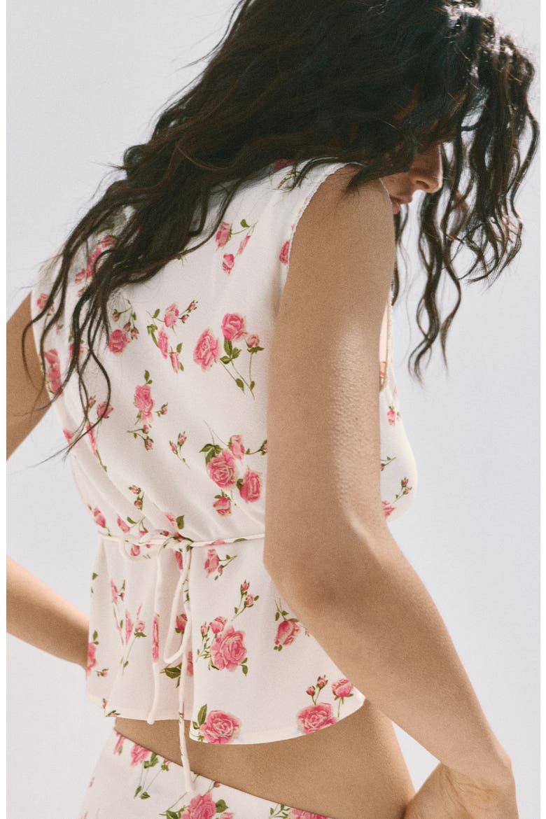 Floral Lace Cropped Blouse, Alternate, color, WHITE