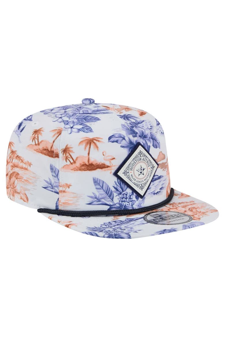 Men's New Era White Houston Astros Printed Island Golfer Snapback Hat, Alternate, color, White