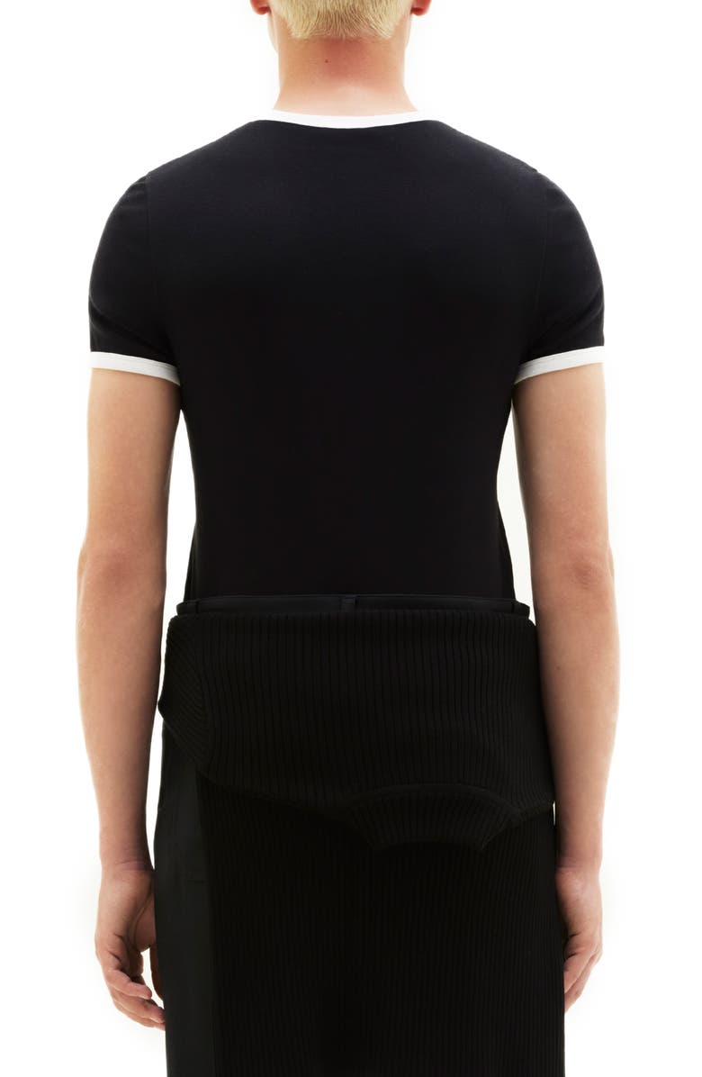 Courrèges Bumpy Embroidered Logo Ringer T-Shirt, Alternate, color, 