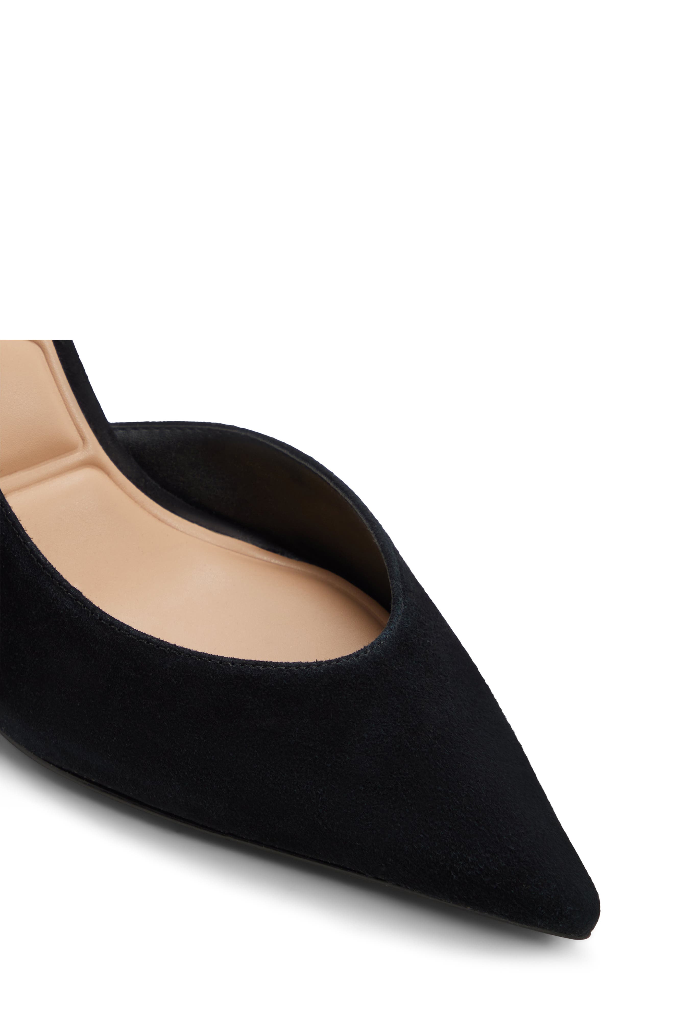 Kaysie Pointed Toe Half D'Orsay Pump, Alternate, color, BLACK