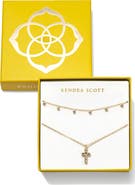 Kendra Scott Amelia Cubic Zirconia Station Necklace & Cross Pendant Necklace Gift Set