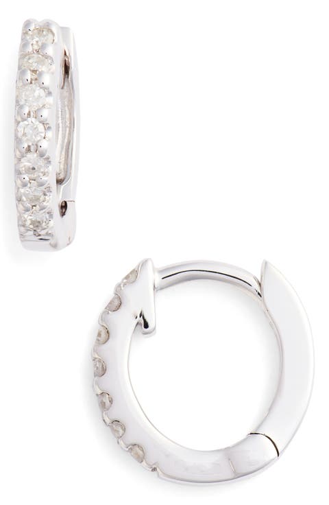 Mini Diamond Huggie Hoop Earrings