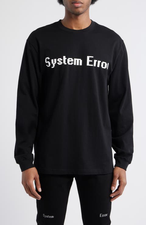 Lawrence Black System Error Long Sleeve Cotton Graphic T-Shirt