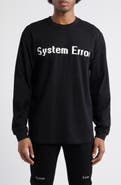 RtA Lawrence Black System Error Long Sleeve Cotton Graphic T-Shirt