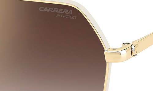 Carrera Eyewear 60mm Gradient Rectangular Sunglasses In Gold Ivory/brown