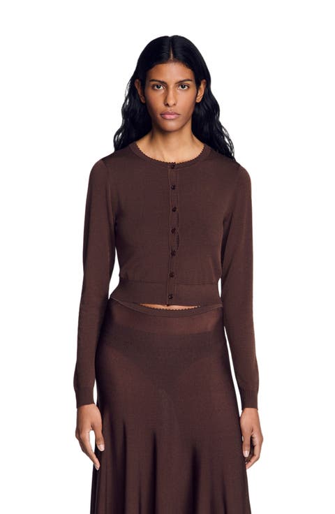 Sheer knit cardigan