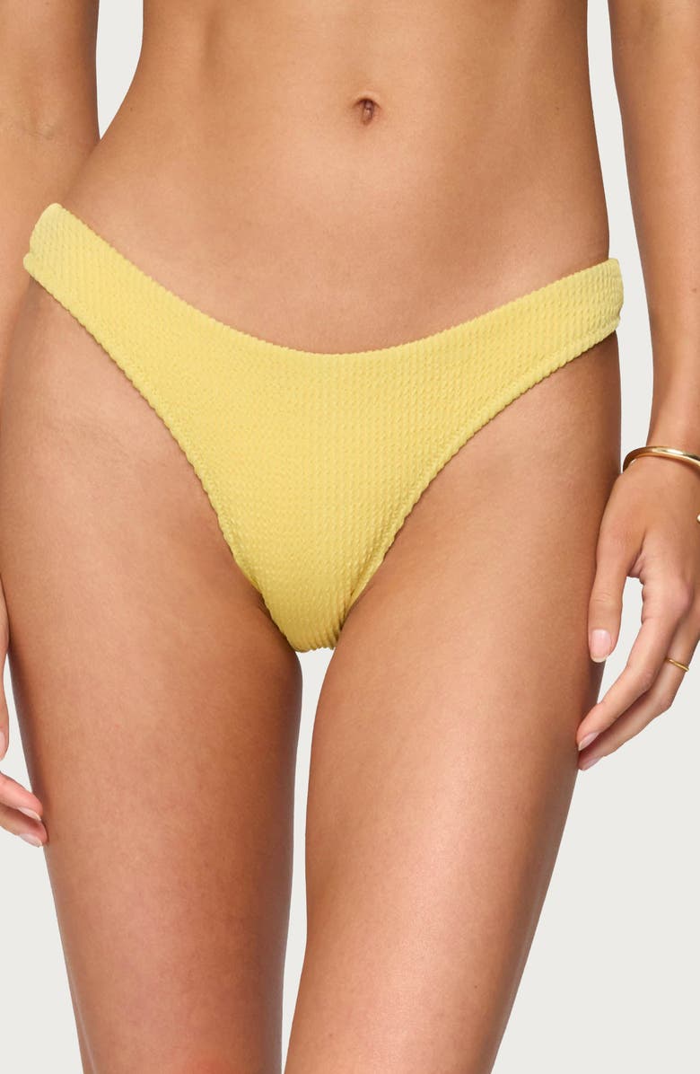 EDIKTED Oasis Scrunch Bikini Bottoms, Alternate, color, Yellow