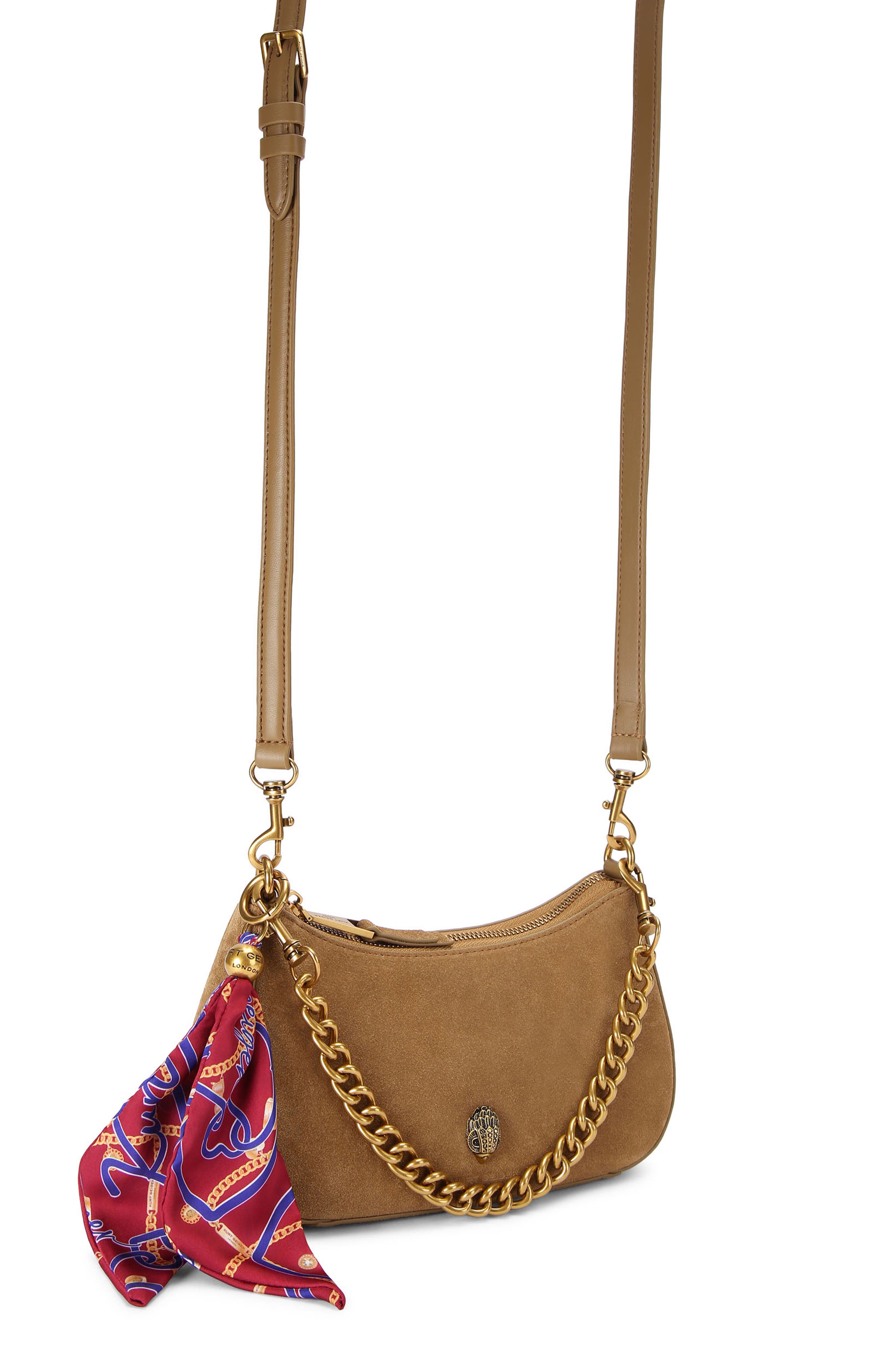 Kurt Geiger London Sloane Suede Hobo Crossbody Bag, Alternate, color, 