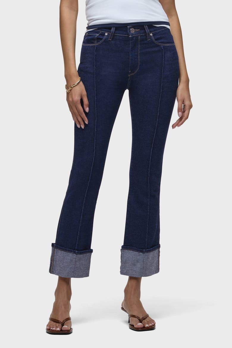 Barbara Pintucked Cuffed Bootcut Crop, Alternate, color, RINSE