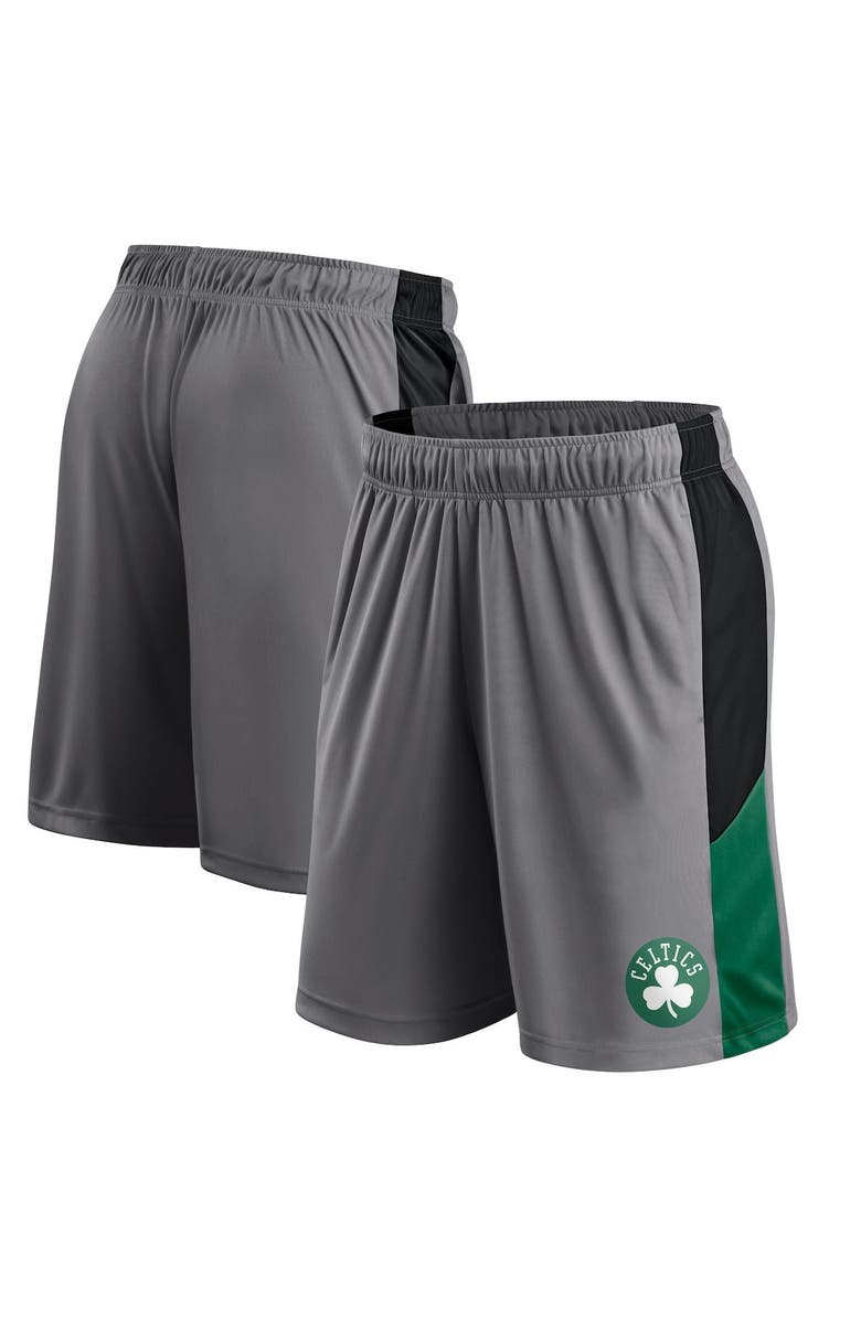 FANATICS Men's Fanatics Branded Charcoal Boston Celtics Champion Rush Colorblock Performance Shorts, Main, color, 