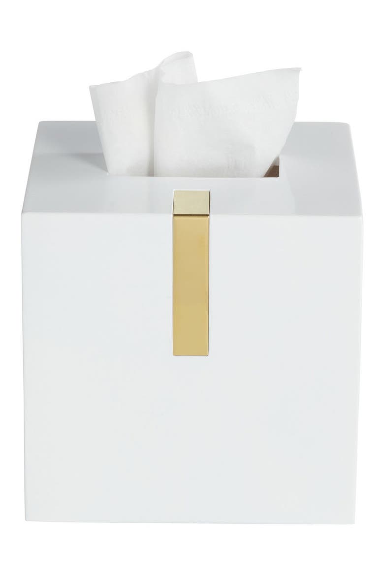 Houston Street Tissue Box Cover, Alternate, color, WHITE