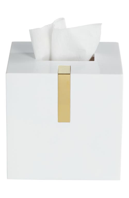 Roselli Trading Company Houston Street Tissue Box Cover In White