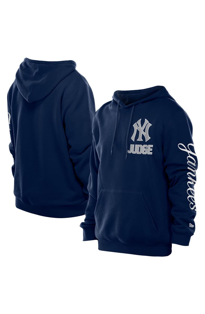 New Era Men's New Era Aaron Judge Navy New York Yankees Design Lab Pullover Hoodie, Main, color, Navy
