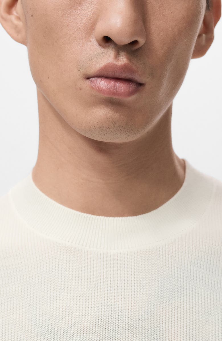 MANGO Knit T-Shirt, Alternate, color, Off White