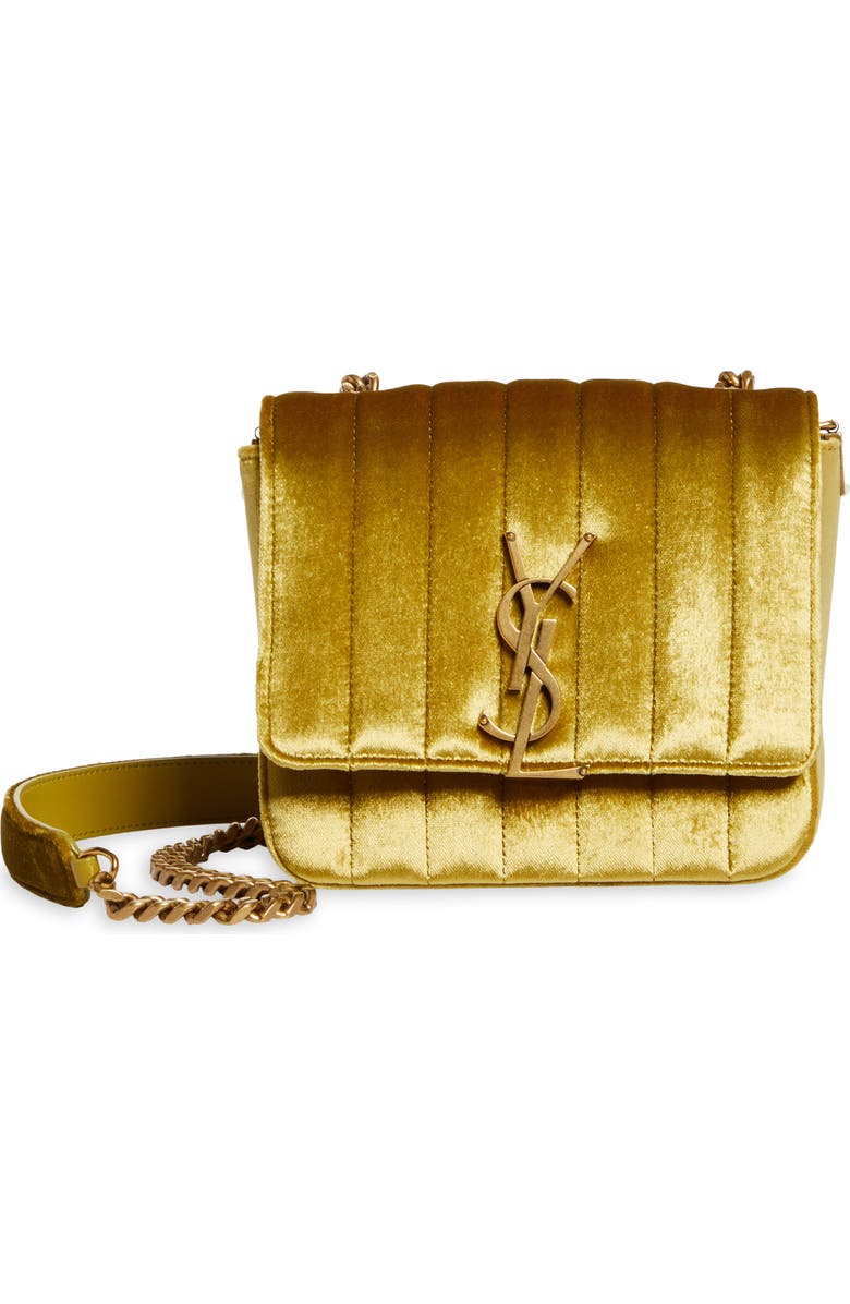 Saint Laurent Small Vicky Velvet Crossbody Bag, Main, color,