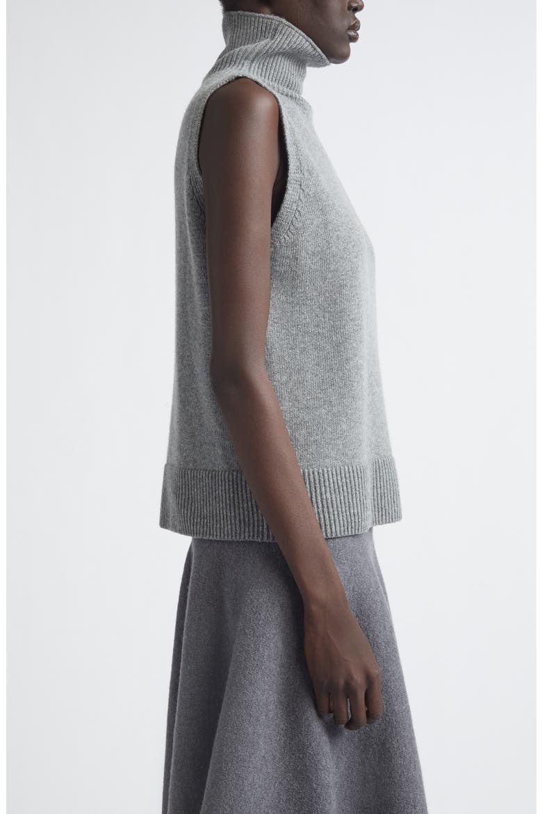 The Bruno Sleeveless Virgin Wool Turtleneck Sweater, Alternate, color, HEATHER GREY