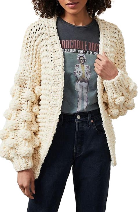 Pompom Knit Cardigan