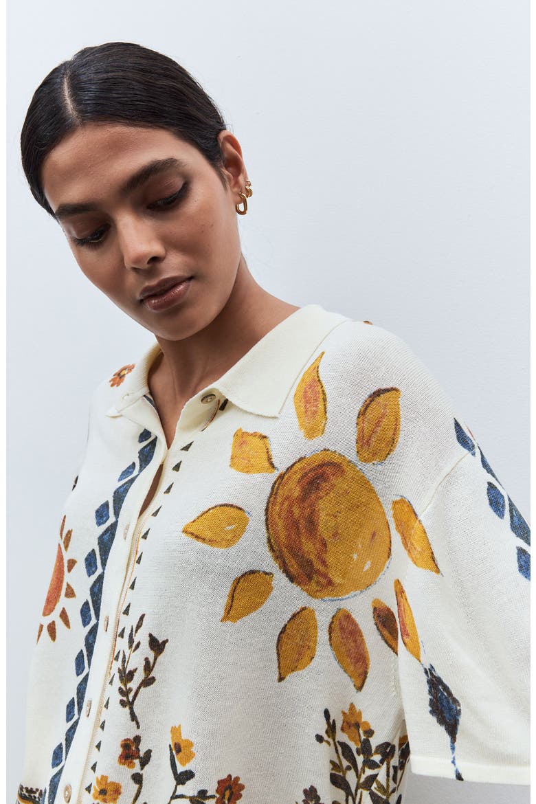 Retro Print Knit Shirt, Alternate, color, NEUTRAL