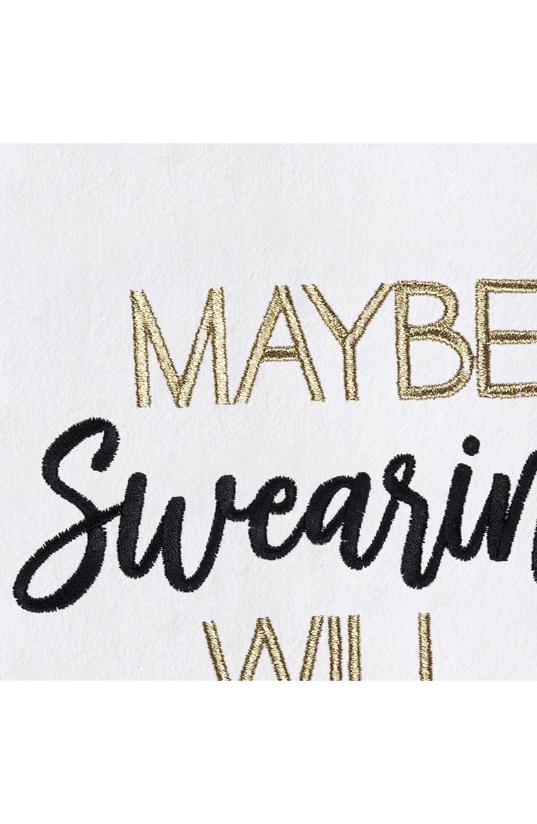 C&F Home Swearing Will Help Kitchen and Bathroom Embroidered Hand Towel, Alternate, color, Black