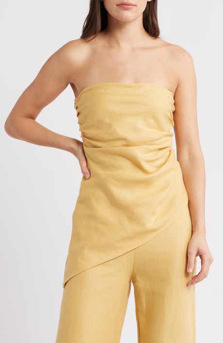Nera Strapless Asymmetric Hem Top