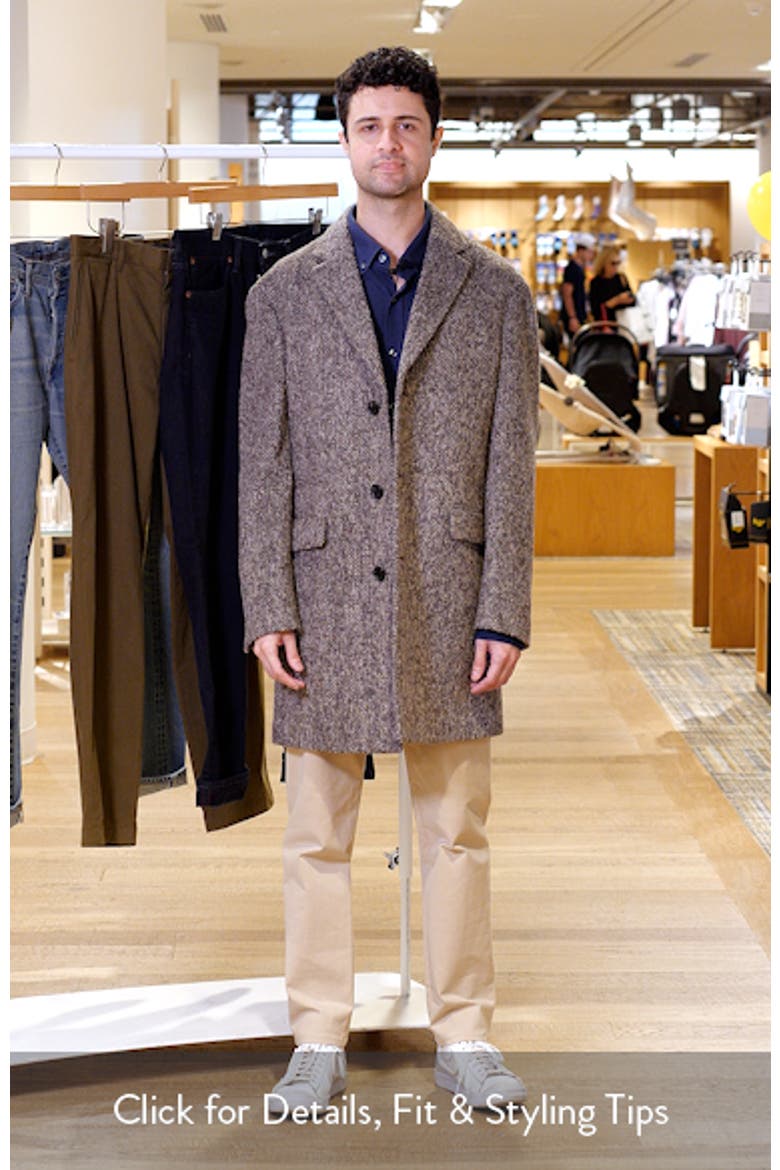 Sherwood Wool & Alpaca Blend Herringbone Topcoat video