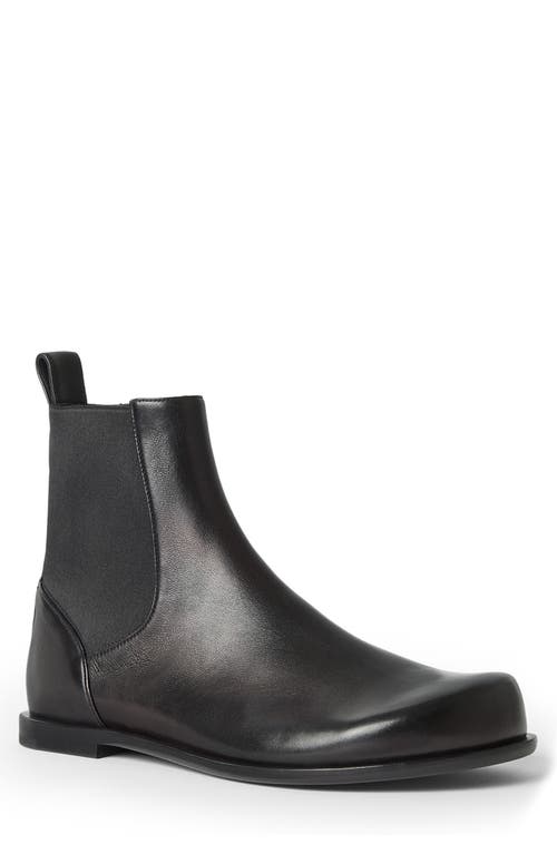 Fendi Ff Squared Nappa Leather Chelsea Boots In Black