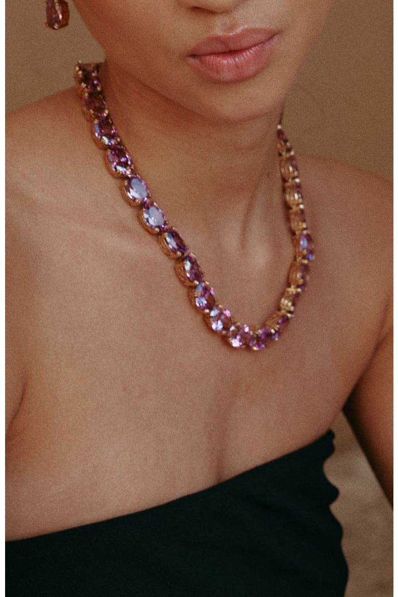 Grape Glow Necklace, Alternate, color, Purple & Gold