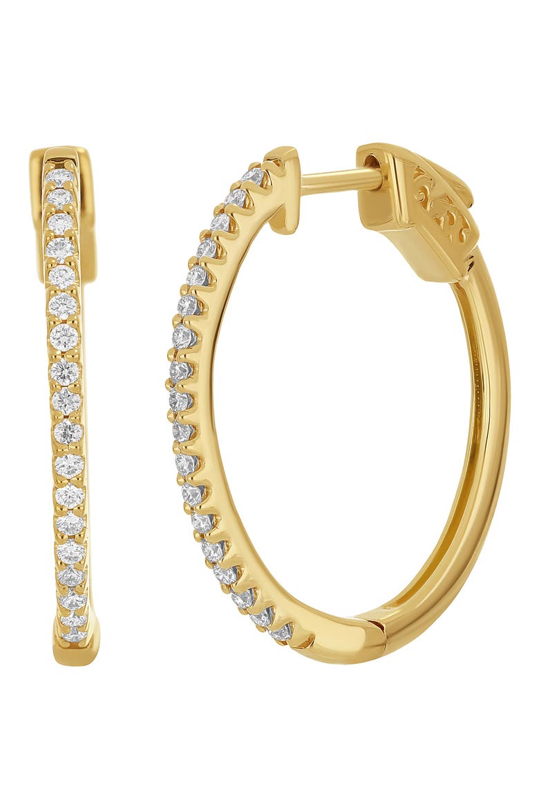 Diamond Oval Hoop Earrings - 0.27ct., Main, color, 14K YELLOW GOLD