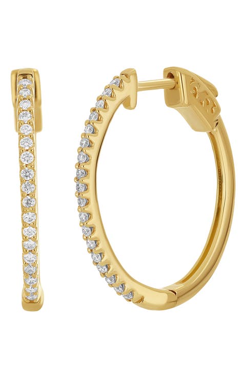 Diamond Oval Hoop Earrings - 0.27ct.
