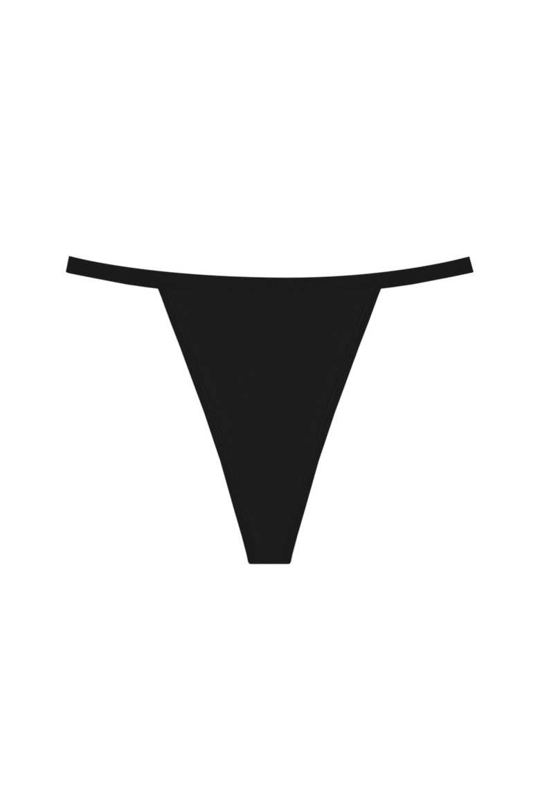 High Rise String Thong, Alternate, color, Black