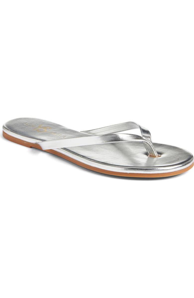 Yosi Samra Rivington Flip Flop, Main, color, Silver