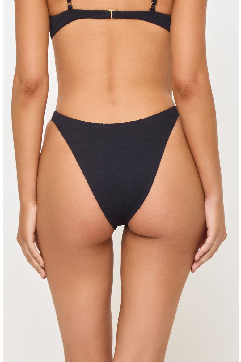 Leilani Bitsy Pucker Textured Bikini Bottoms, Alternate, color, BLACK