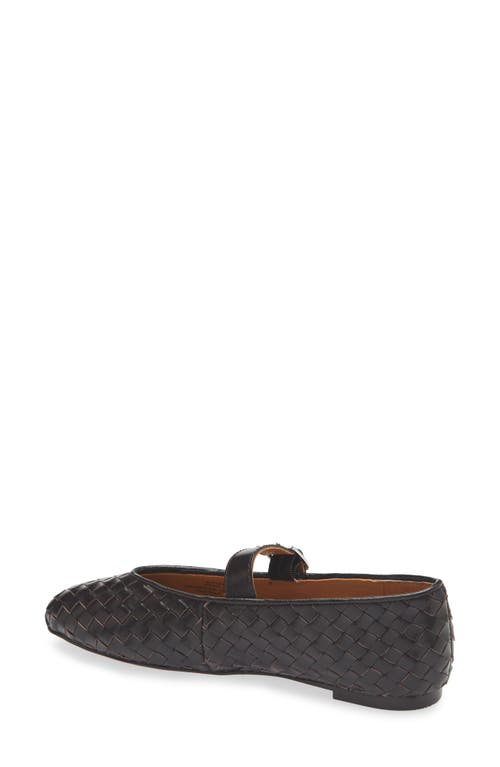 Shop Madewell The Remy Woven Mary Jane Flat In Dark Carob