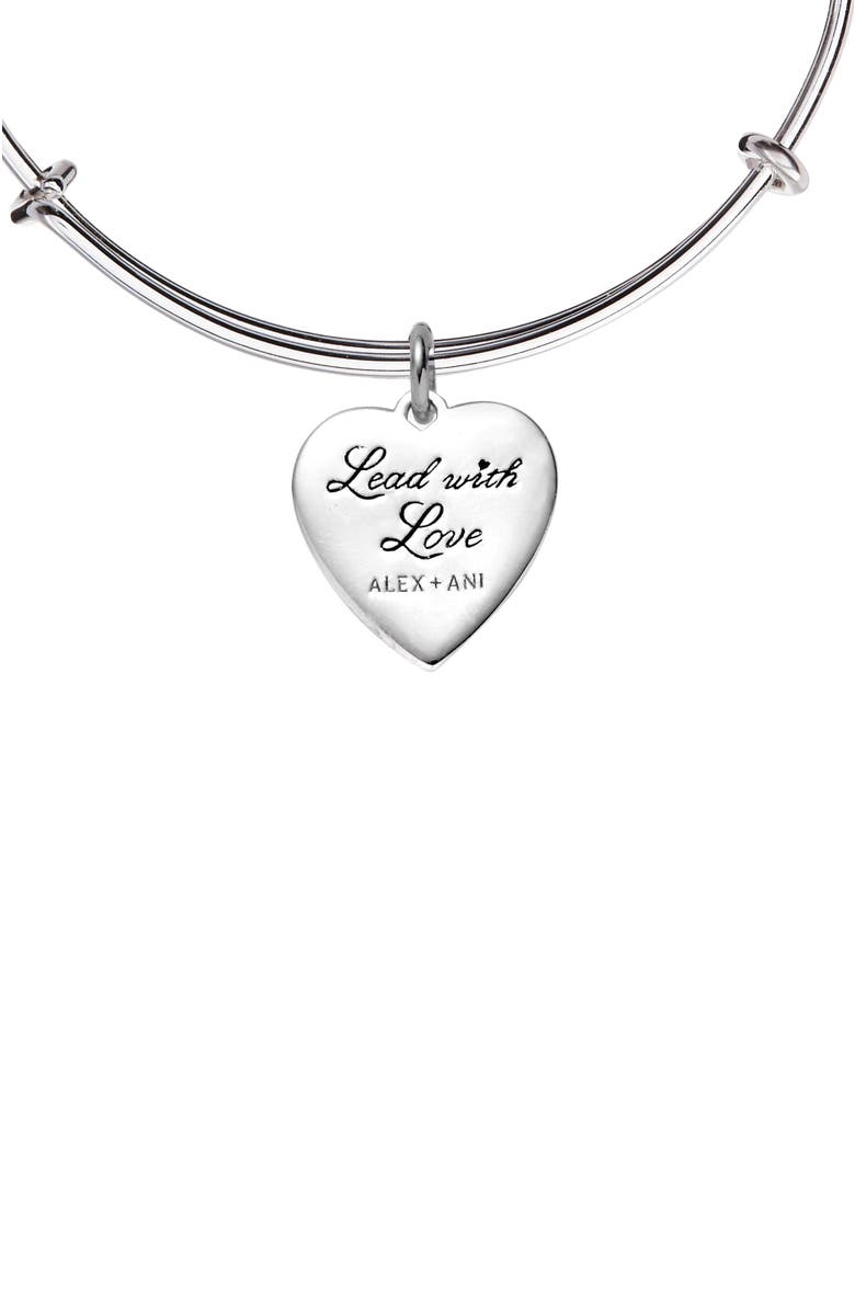 Alex and Ani Heart Burst Bangle Bracelet, Alternate, color, Silver