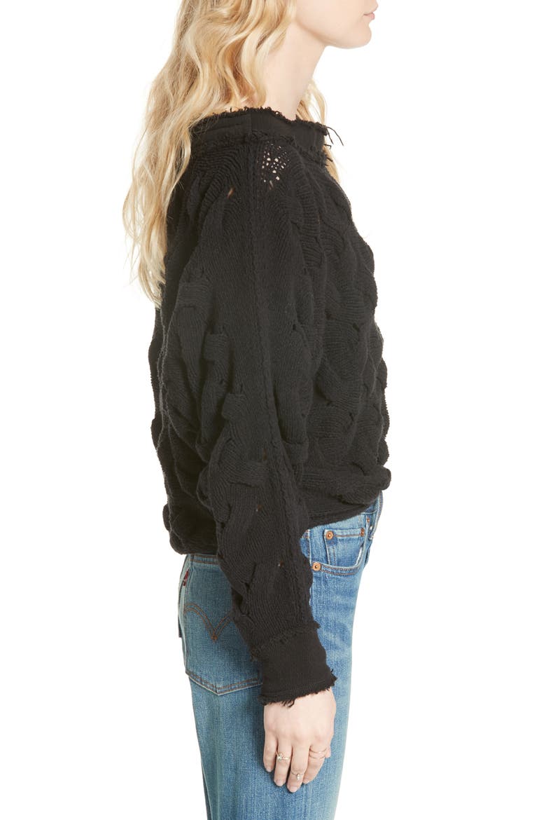 Desert Sands Cable Pullover, Alternate, color, BLACK