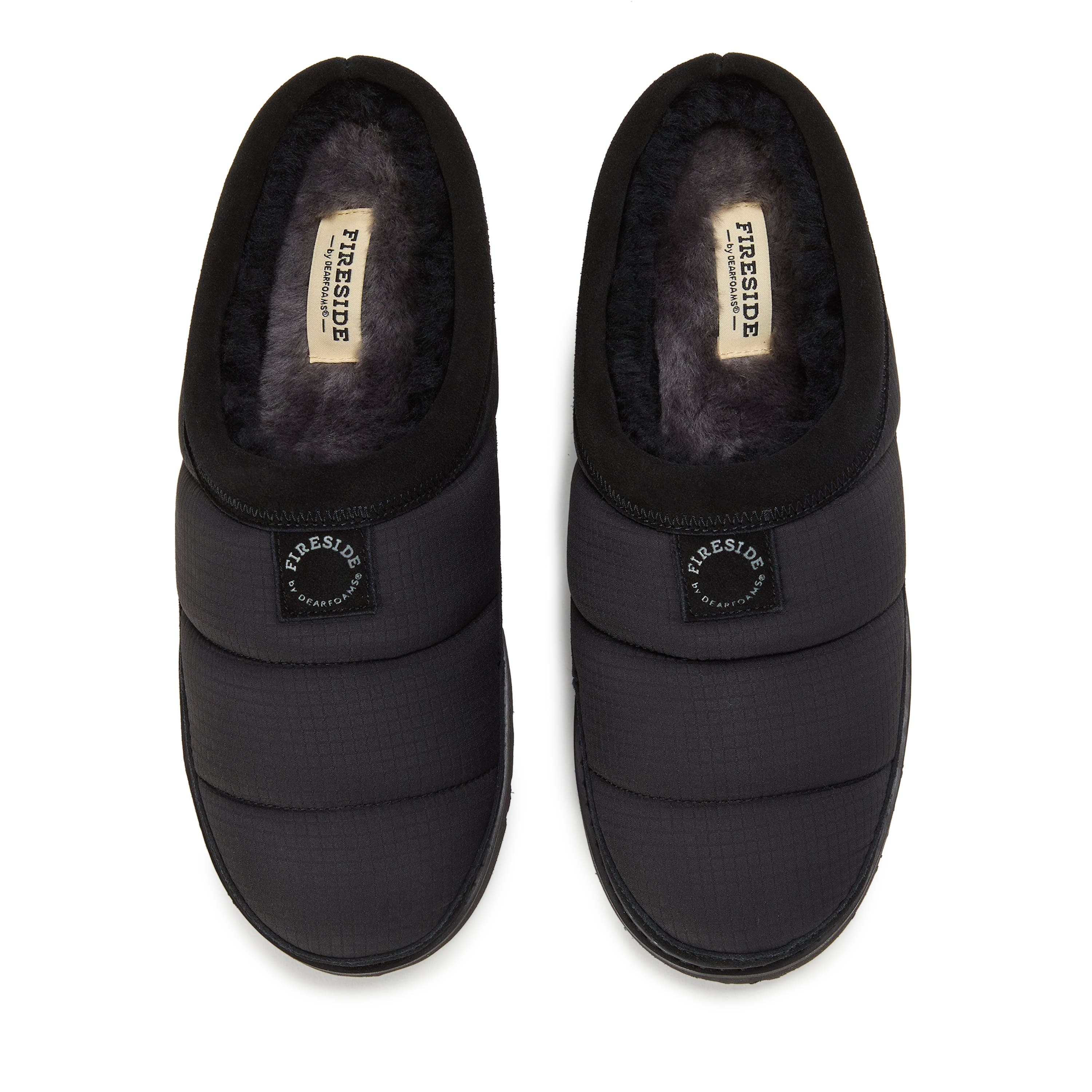 Dearfoams Fireside Grafton Sport Nylon Puff Water Repellent Clog, Alternate, color, Black