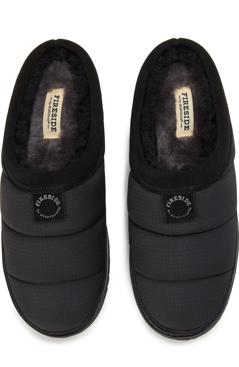 Dearfoams Fireside Grafton Sport Nylon Puff Water Repellent Clog, Alternate, color, Black