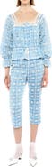 Anna Sui Lattice Lace Embroidery Capri Pants