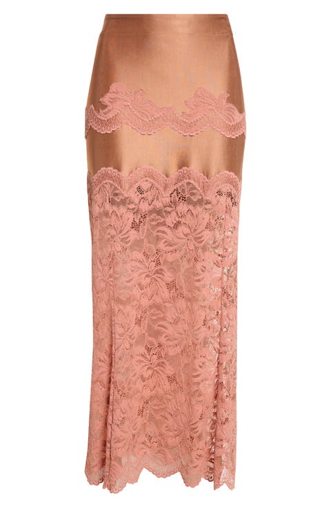 Lace Detail Maxi Skirt