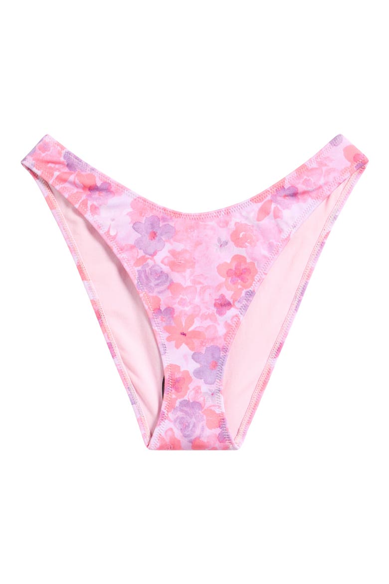 Rae Floral Hipster Bikini Bottoms, Alternate, color, PINK