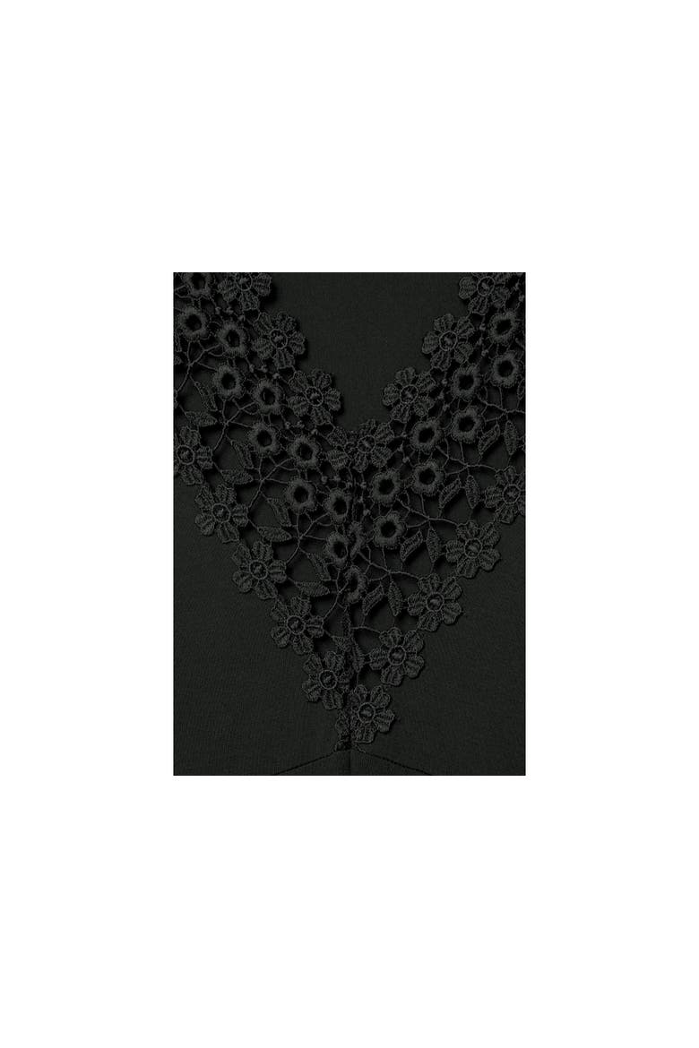 V-Back Lace Accent Dress, Alternate, color, Black