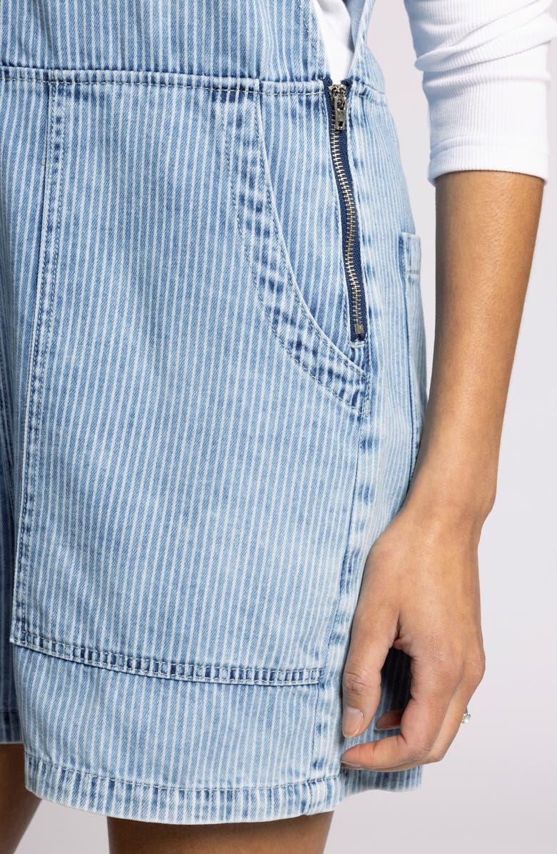 Thread & Supply Rosemary Denim Romper, Alternate, color, Washed Indigo Stripe