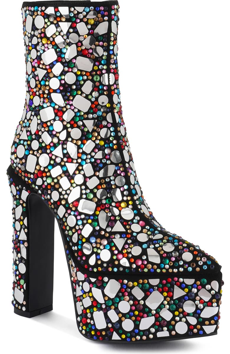 LONDON RAG Fancy Mirror Platform Boot, Main, color, Black