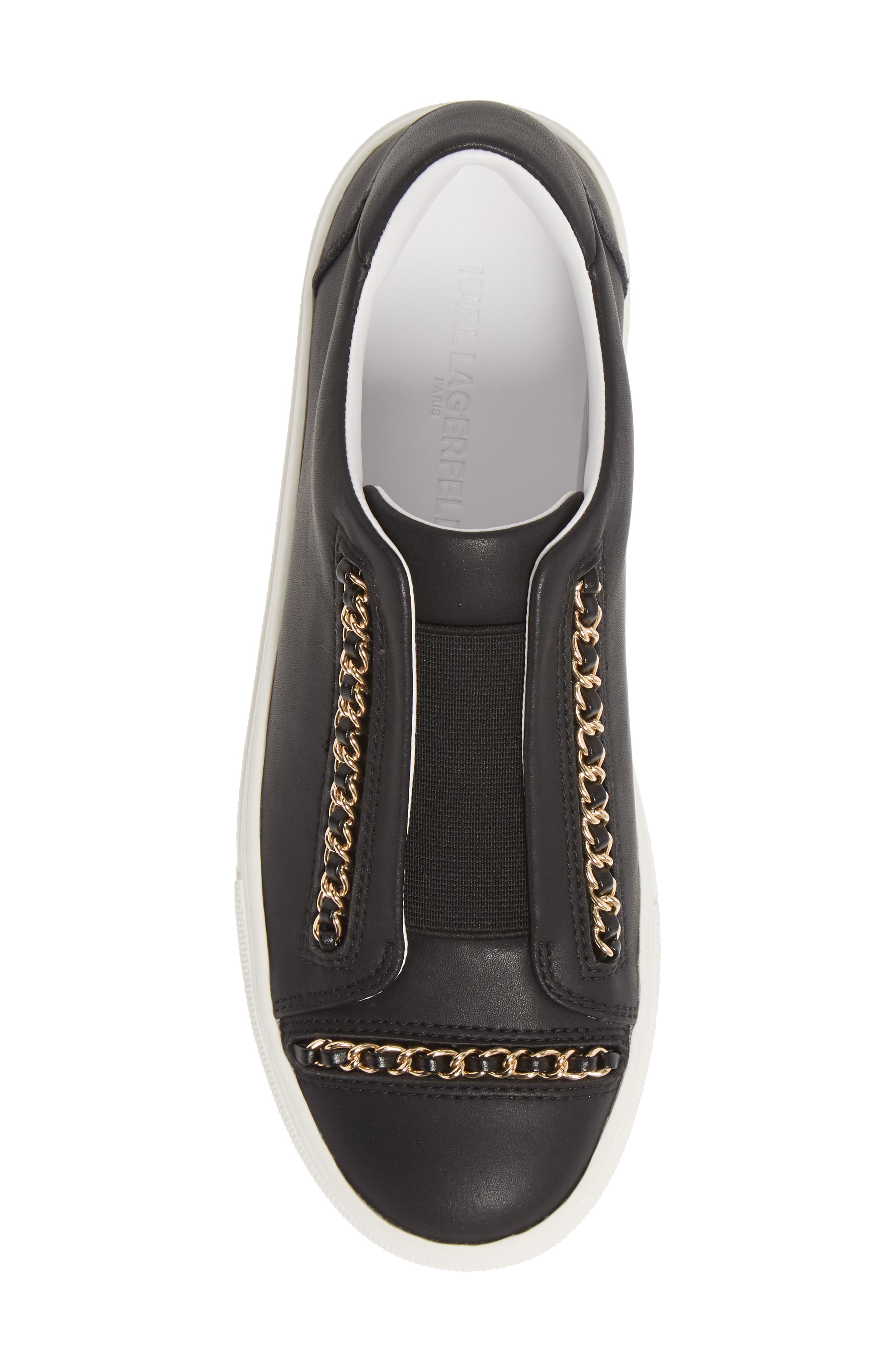 KARL LAGERFELD PARIS Crissie Chain Detail Slip-On Sneaker, Alternate, color, 