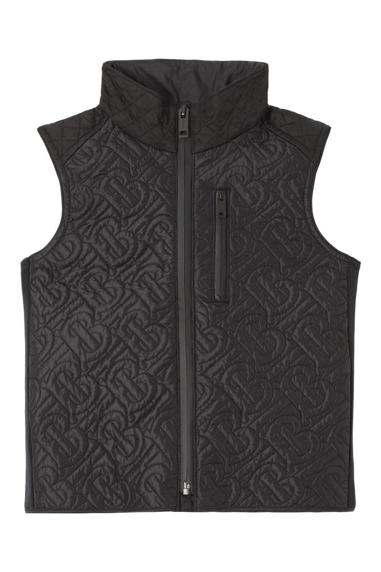 Kids' Giaden TB Monogram Quilted Vest, Main, color, BLACK