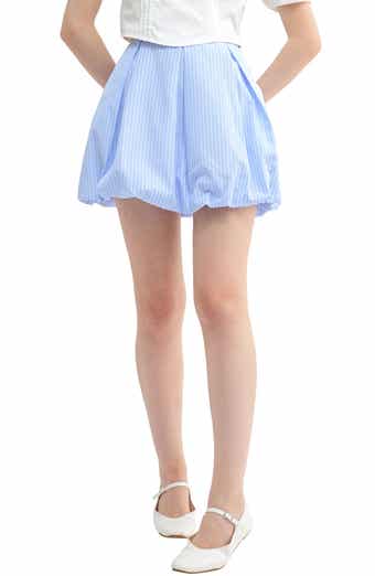 All in Favor Stripe Cotton Blend Bubble Miniskirt