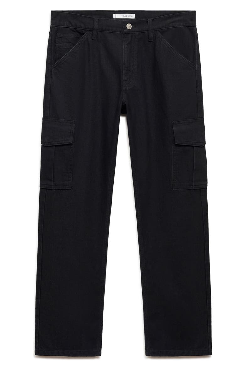 Regular Fit Cargo Jeans, Alternate, color, BLACK DENIM